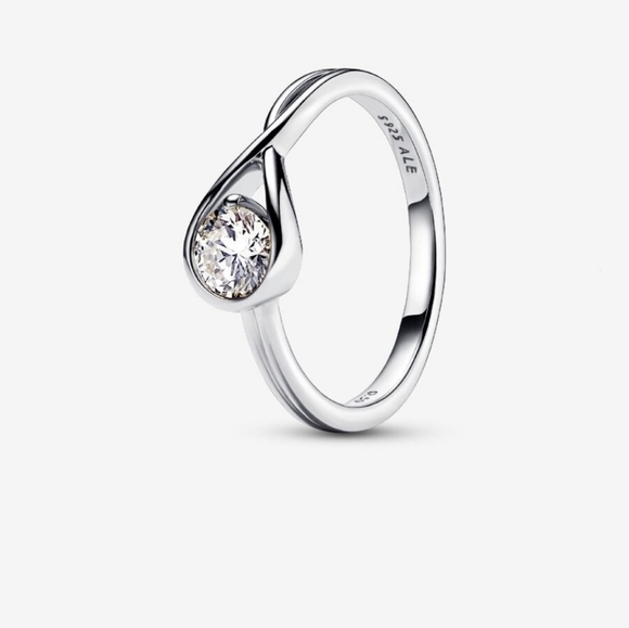 Pandora Infinite Sterling Silver Lab-grown Diamond Size 7 Ring - Picture 1 of 10